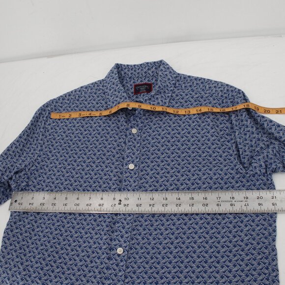 untuckit shirt Mens medium silineo short sleeve slim fit linen wave print casual - Picture 11 of 11